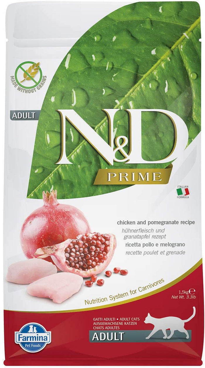 Farmina N&D Prime Chicken & Pomegranate Adult Dry Cat Food - 3.3 lb Bag