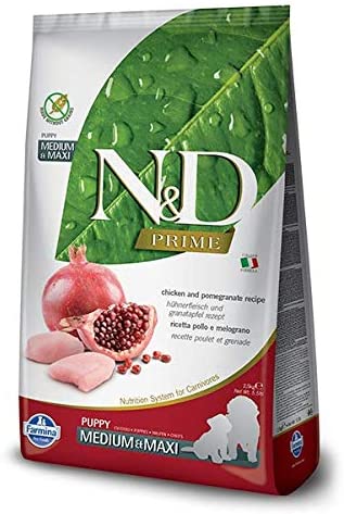 Farmina N&D Prime Chicken & Pomegranate Medium and Maxi Puppy Dry Dog Food - 5.5 lb Bag  