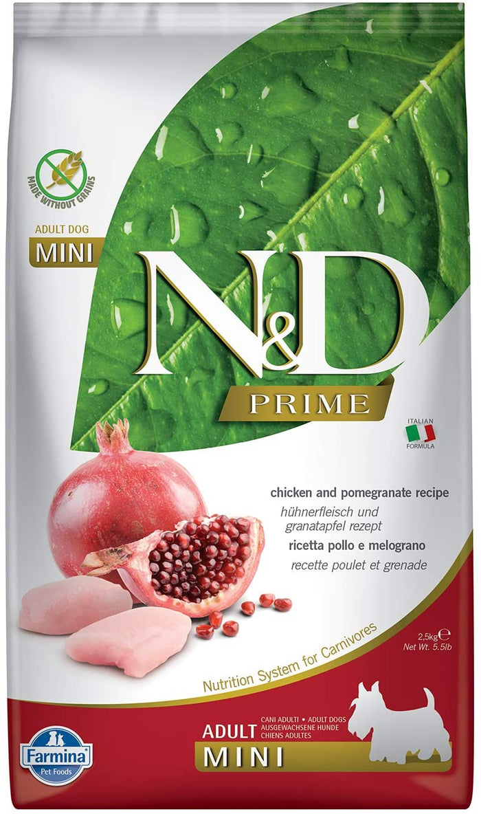Farmina N&D Prime Chicken & Pomegranate Mini Adult Dry Dog Food - 5.5 lb Bag
