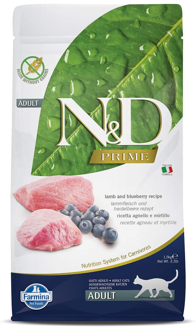 Farmina N&D Prime Lamb & Blueberry Dry Cat Food - 3.3 lb Bag