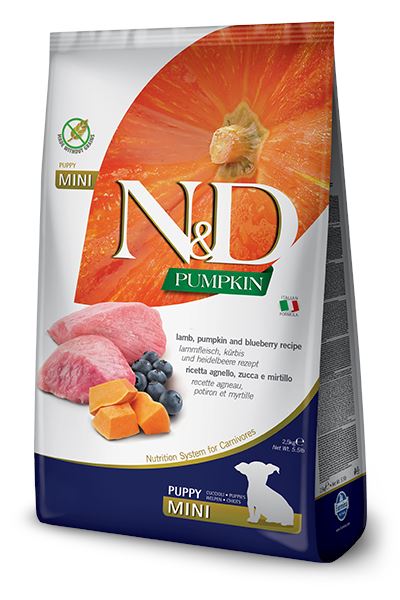 Farmina N&D Pumpkin Puppy Lamb, Pumpkin & Blueberry Mini Canned Dog Food - 4.9 oz - Case of 6  