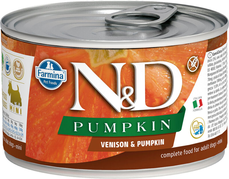 Farmina N&D Pumpkin Venison, Pumpkin & Apple Mini Canned Dog Food - 4.9 oz - Case of 6  