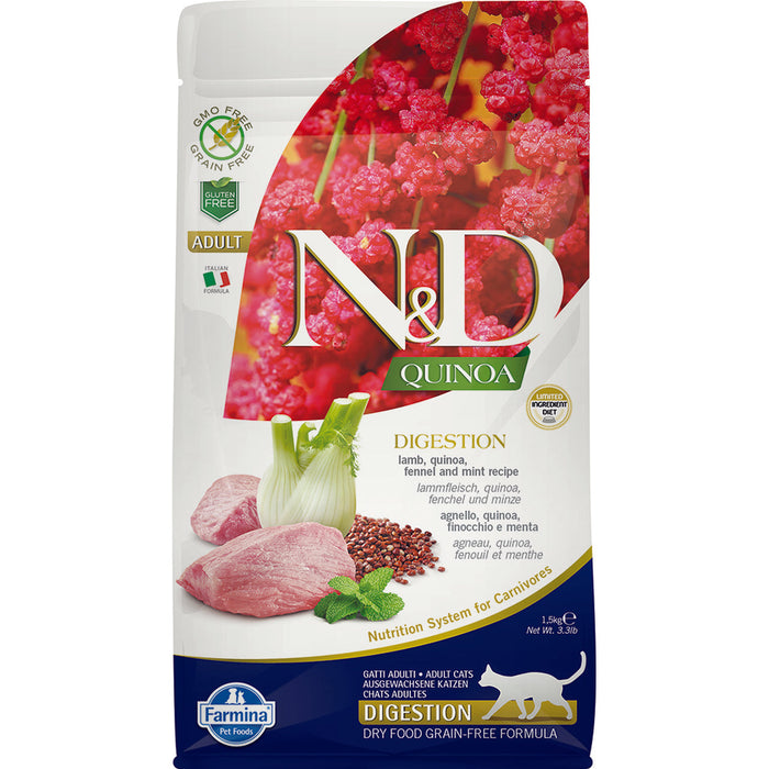 Farmina N&D Quinoa Digestion Adult Dry Cat Food - 11 lb Bag