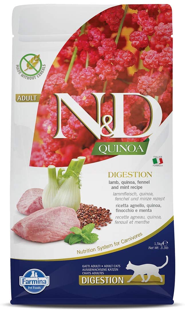 Farmina N&D Quinoa Digestion Lamb Dry Cat Food - 3.3 lb Bag  