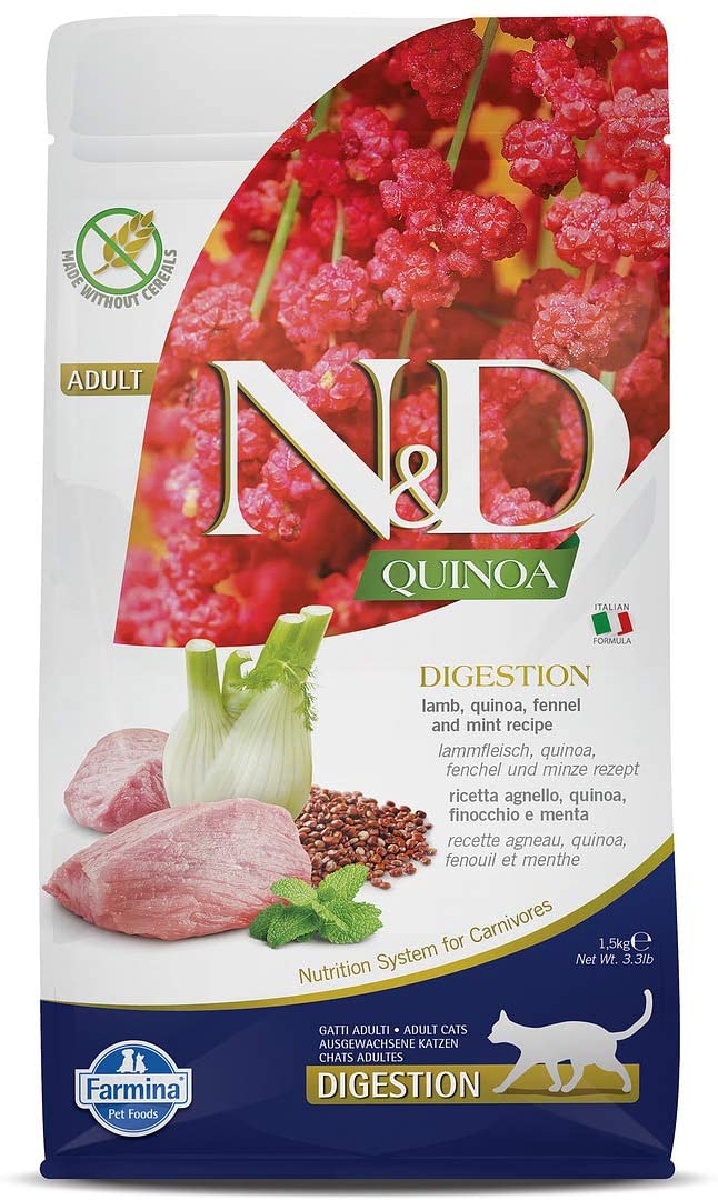 Farmina N&D Quinoa Digestion Lamb Dry Cat Food - 3.3 lb Bag