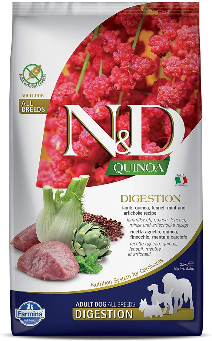 Farmina N&D Quinoa Digestion Lamb Dry Dog Food - 5.5 lb Bag