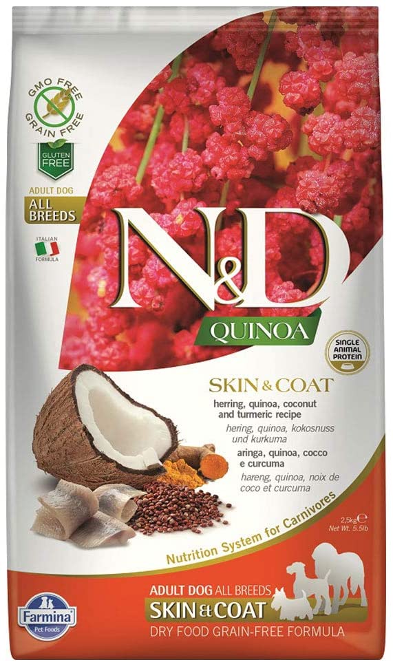 Farmina N&D Quinoa Skin & Coat Herring Dry Dog Food - 5.5 lb Bag  