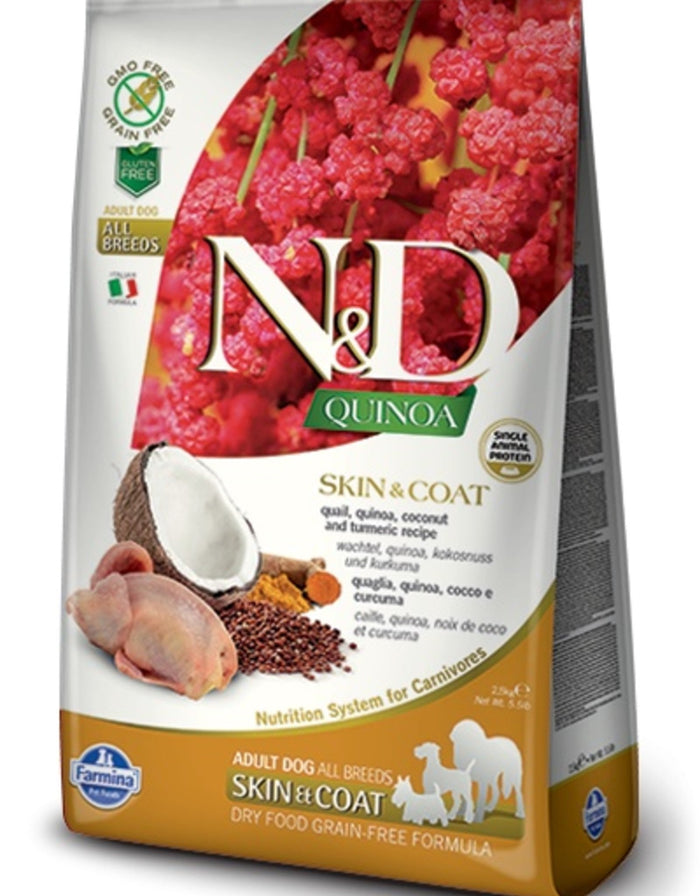 Farmina N&D Quinoa Skin & Coat Quail Adult Dry Cat Food - 11 lb Bag