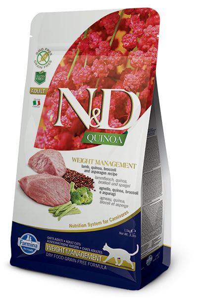 Farmina N&D Quinoa Weight Management Adult Dry Cat Food - 11 lb Bag