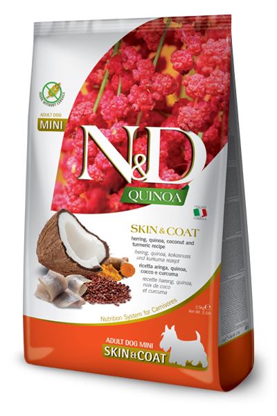 Farmina Quinoa Skin & Coat Herring Mini Dry Dog Food - 5.5 lb Bag  