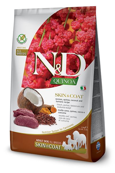 Farmina Quinoa Skin & Coat Venison Mini Dry Dog Food - 5.5 lb Bag  