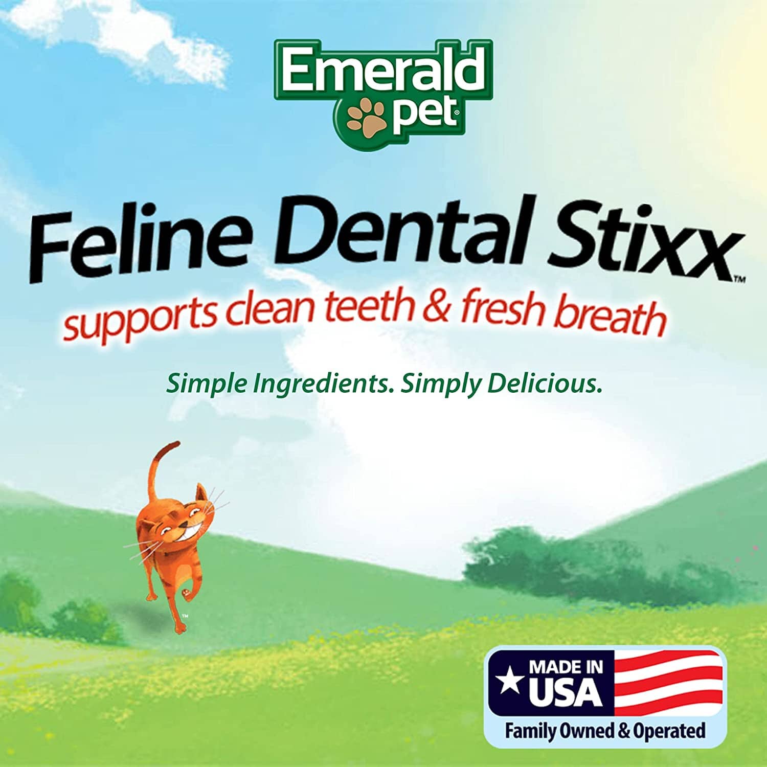 Feline Dental Stixx Emerald Feline Cat Dental Sticks - Catnip - 3.6 Oz  