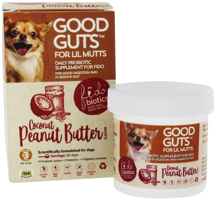 Fidobiotics Human-Grade Good Guts for Lil Mutts Digestive Dog Supplement