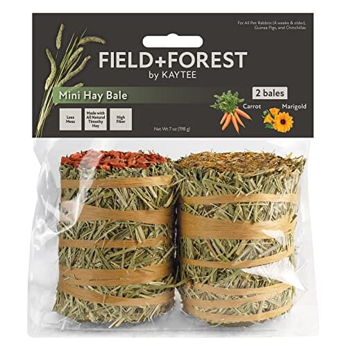 Field + Forest Mini Hay Bales Small Animal Hay - Carrot/Marigold - 7 Oz - 2 Pack  