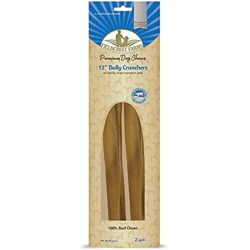 Fieldcrest Farms Bully Crunchers Beef Dog Bully Sticks and Natural Chews - Beef - 12 In - 2 Pack  