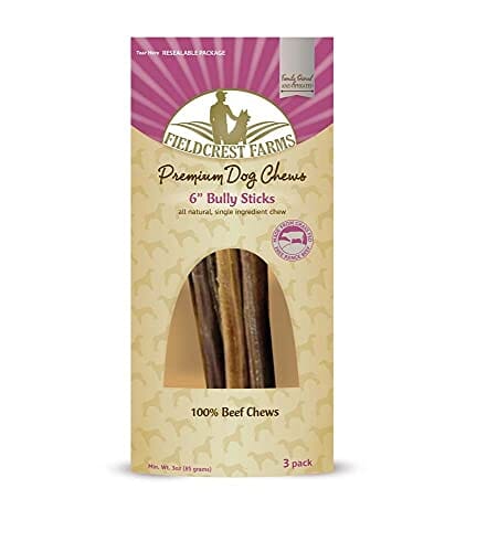 Fieldcrest Farms Bully Sticks and Natural Chews - 6 In - 3 Pack  