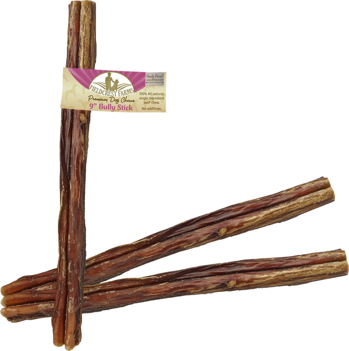 Fieldcrest Farms Bully Sticks and Natural Chews - 9 In - 50 Pack
