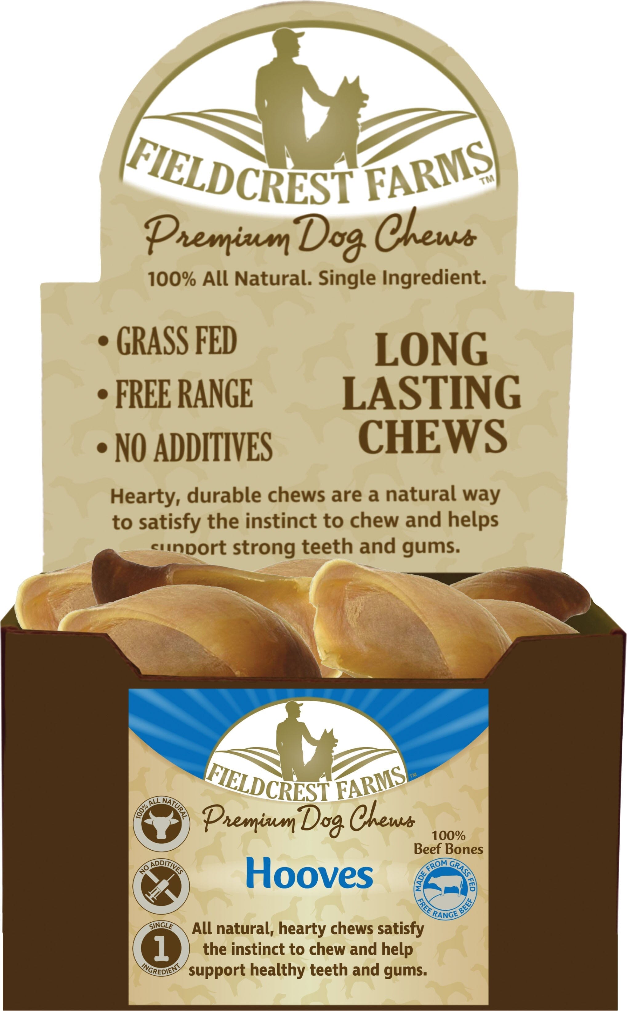 Fieldcrest Farms Hooves Natural Dog Chews - 75 Pack  