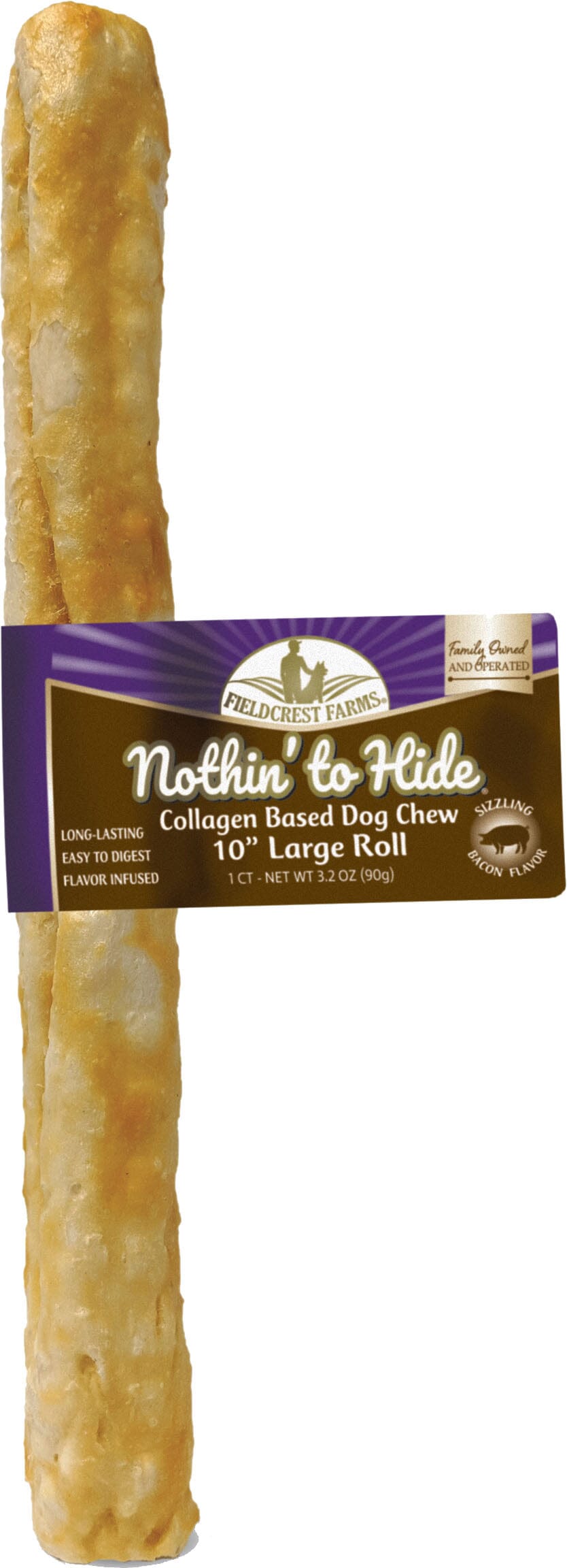 Fieldcrest Farms Nothin' To Hide Rawhide Alternative Roll Natural Dog Chews - Bcn - 10 In - 24 Pack - 24 Pack  