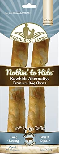 Fieldcrest Farms Nothin' To Hide Rawhide Alternative Rolls Natural Dog Chews - Beef - 1...