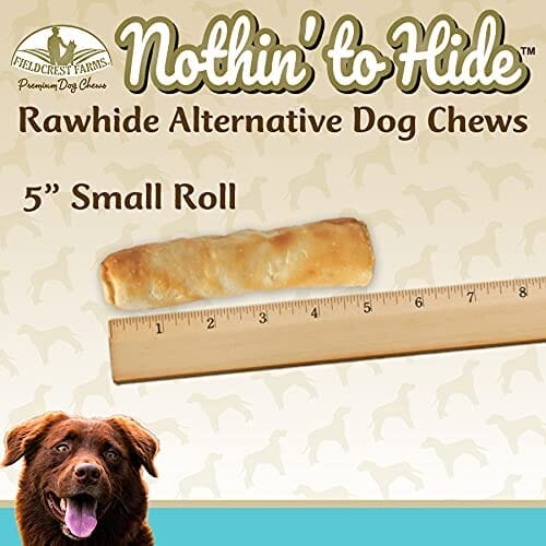 Fieldcrest Farms Nothin' To Hide Rawhide Alternative Rolls Natural Dog Chews - Beef - 5 In - 2 Pack  