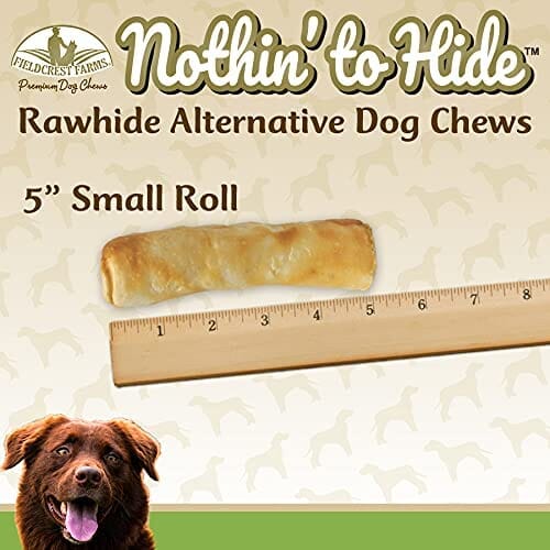 Fieldcrest Farms Nothin' To Hide Rawhide Alternative Rolls Natural Dog Chews - Chicken - 5 In - 2 Pack  