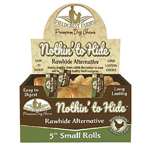 Fieldcrest Farms Nothin' To Hide Rawhide Alternative Rolls Natural Dog Chews - Chicken - 5 In - 24 Pack  