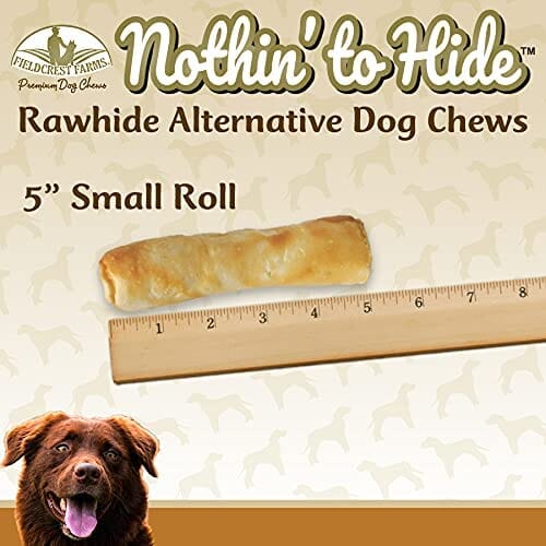 Fieldcrest Farms Nothin' To Hide Rawhide Alternative Rolls Natural Dog Chews - Peanut Butter - 5 In - 2 Pack  