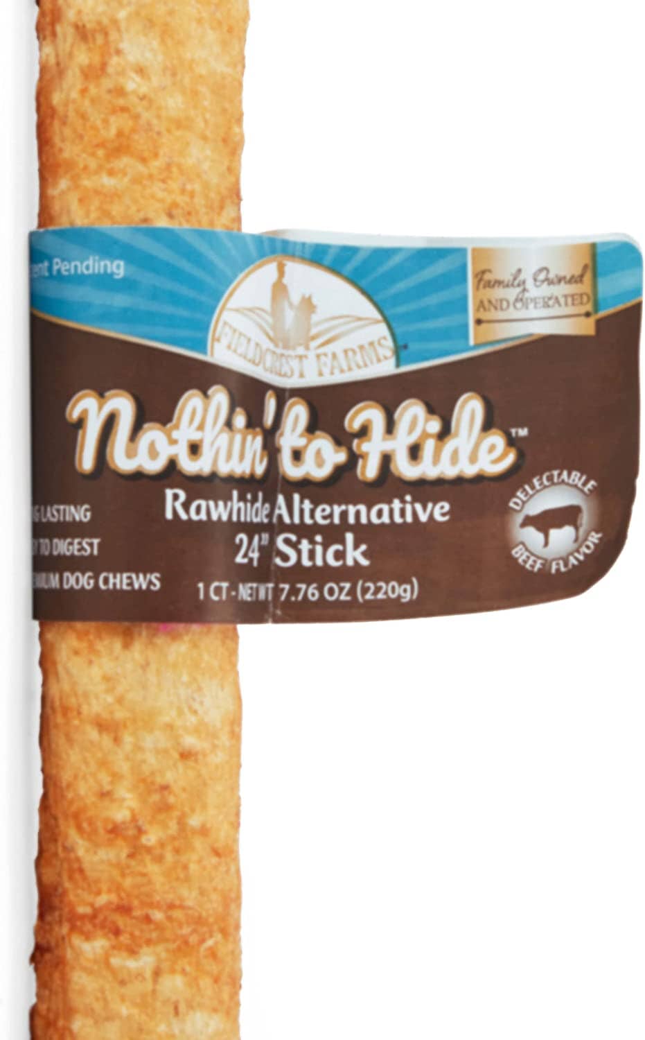 Fieldcrest Farms Nothin' To Hide Rawhide Alternative Rolls Natural Dog Treats - Beef - 24 In - 6 Pack  