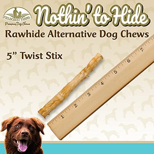 Fieldcrest Farms Nothin' To Hide Rawhide Alternative Twist Stix Natural Dog Chews - Beef - Small - 10 Pack  