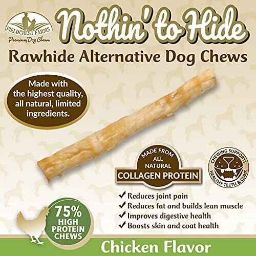 Fieldcrest Farms Nothin' To Hide Rawhide Alternative Twist Stix Natural Dog Chews - Chicken - Small - 10 Pack  