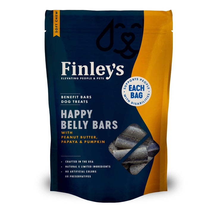 Finley's Happy Belly Bars with Pumpkin Papaya and Peanut Butter Soft Dog Chew Bars - 6 Oz