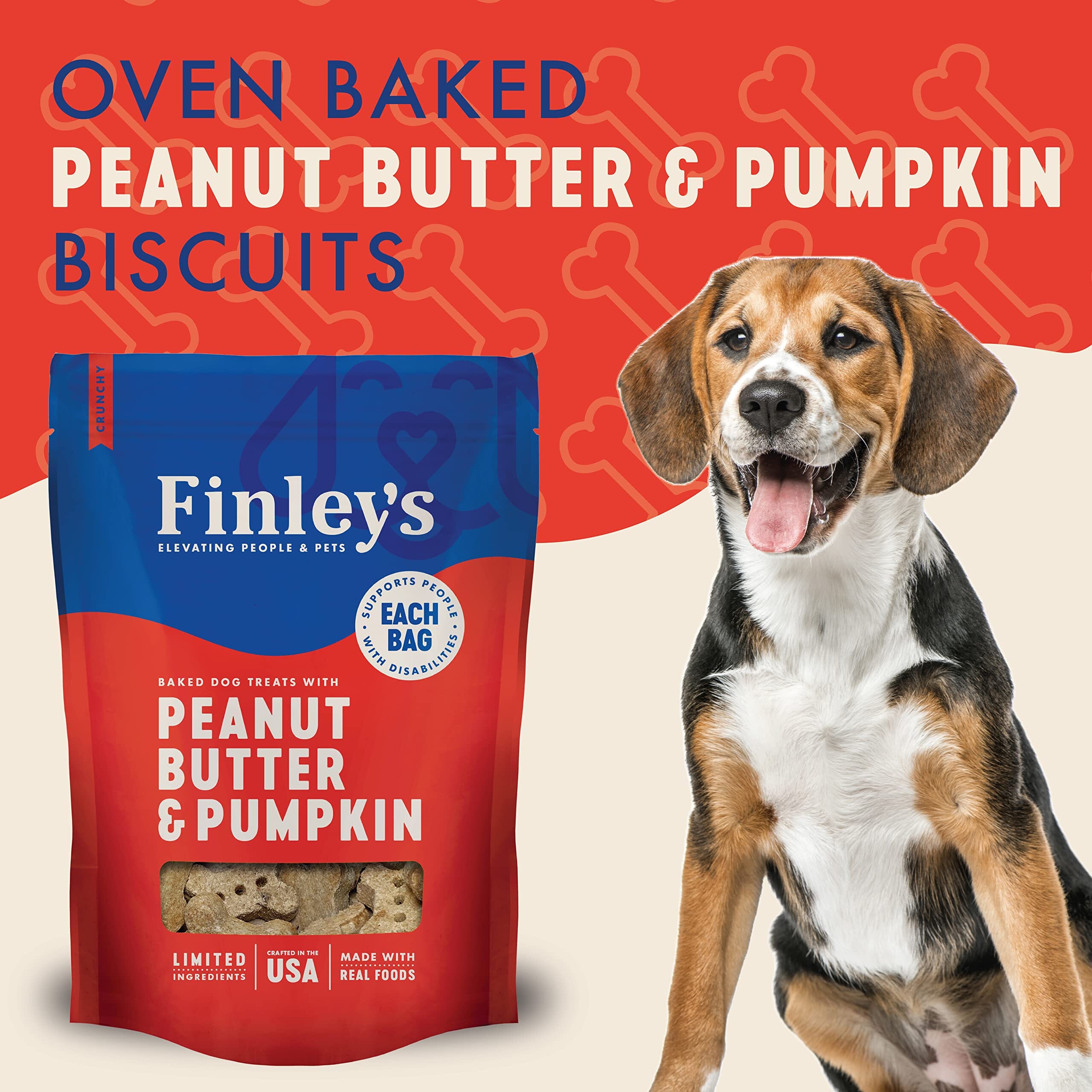 Finley's Peanut Butter and Pumpkin Crunchy Dog Biscuits- 12 Oz  