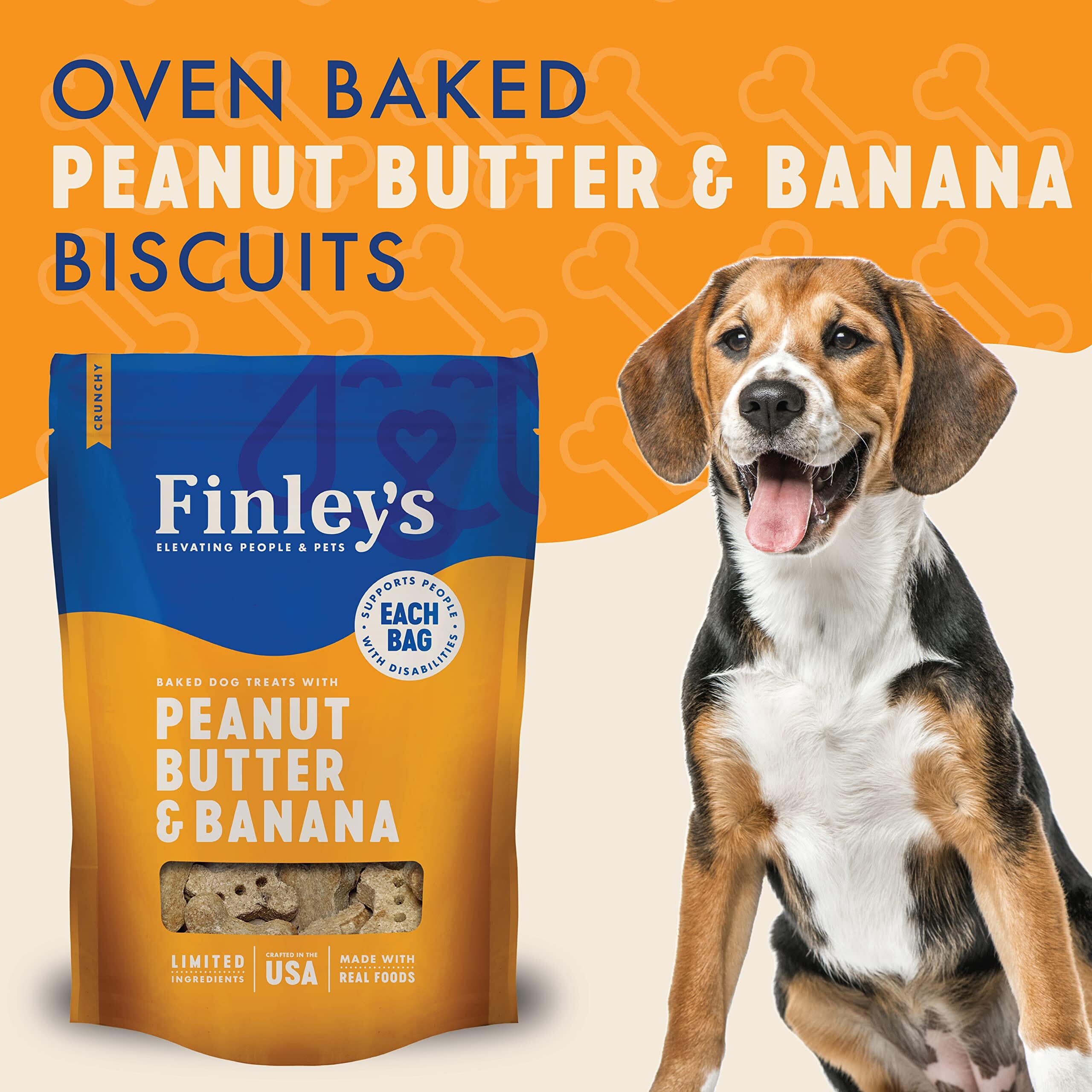 Finley's Peanut Butter Banana Crunchy Dog Biscuits - 12 Oz  