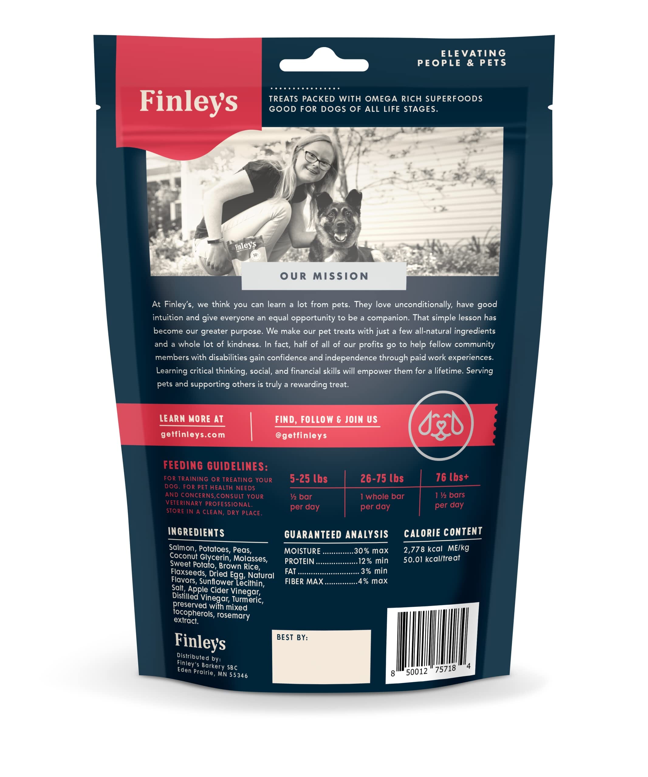 Finley's Skin and Coat Bars with Salmon and Sweet Potato Soft Dog Chew Bars - 16 Oz  