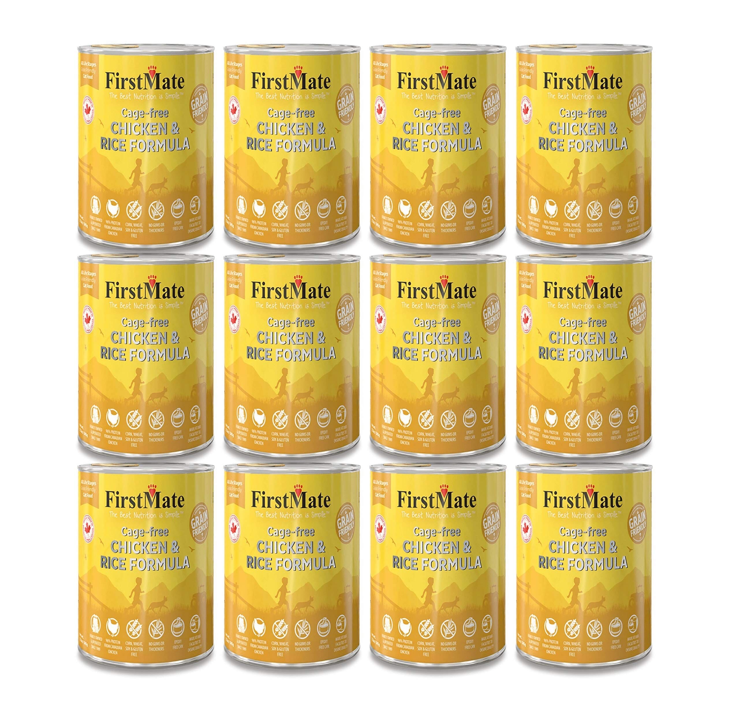 Firstmate Friendly Chicken and Rice Canned Cat Food - 12.2 Oz - Case of 12  