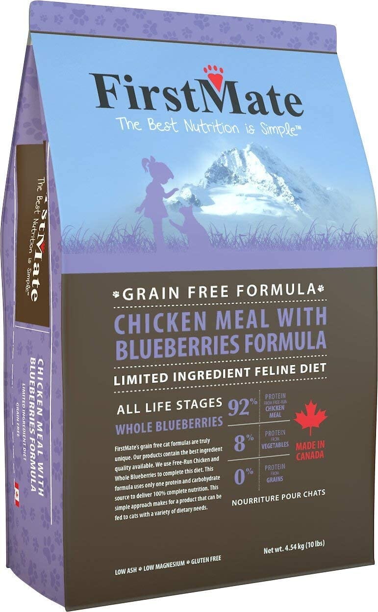 FirstMate Limited Ingredient Diet Grain-Free Chicken Blueberry Dry Cat Food - 10 Lbs  