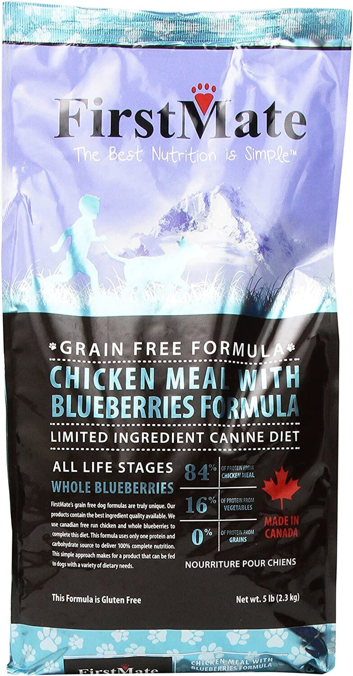 FirstMate Limited Ingredient Diet Grain-Free Chicken Blueberry Dry Dog Food - 5 Lbs