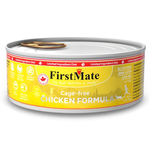 FirstMate Limited Ingredient Diet Grain-Free Chicken Canned Cat Food - 5.5 Oz - Case of...