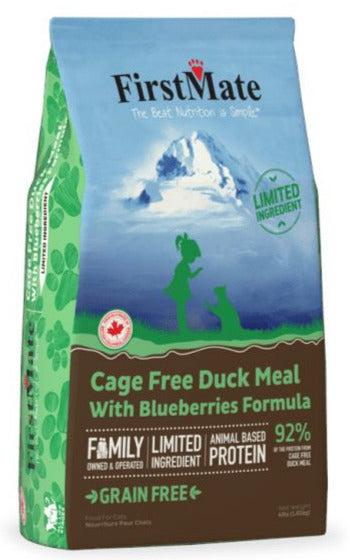 FirstMate Limited Ingredient Diet Grain-Free Duck Blueberry Dry Cat Food - 10 Lbs  