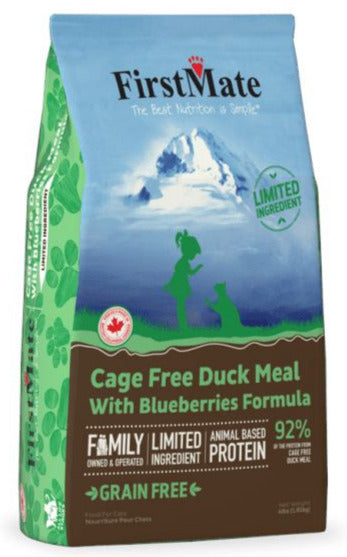 FirstMate Limited Ingredient Diet Grain-Free Duck Blueberry Dry Cat Food - 4 Lbs  