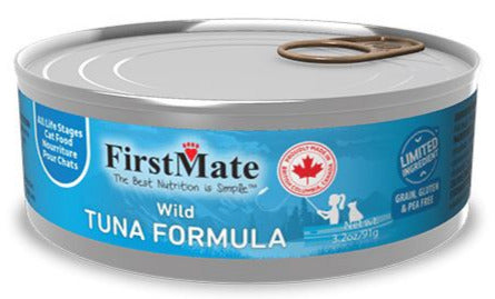 FirstMate Limited Ingredient Diet Grain-Free Tuna Canned Cat Food - 3.2 Oz - Case of 24  