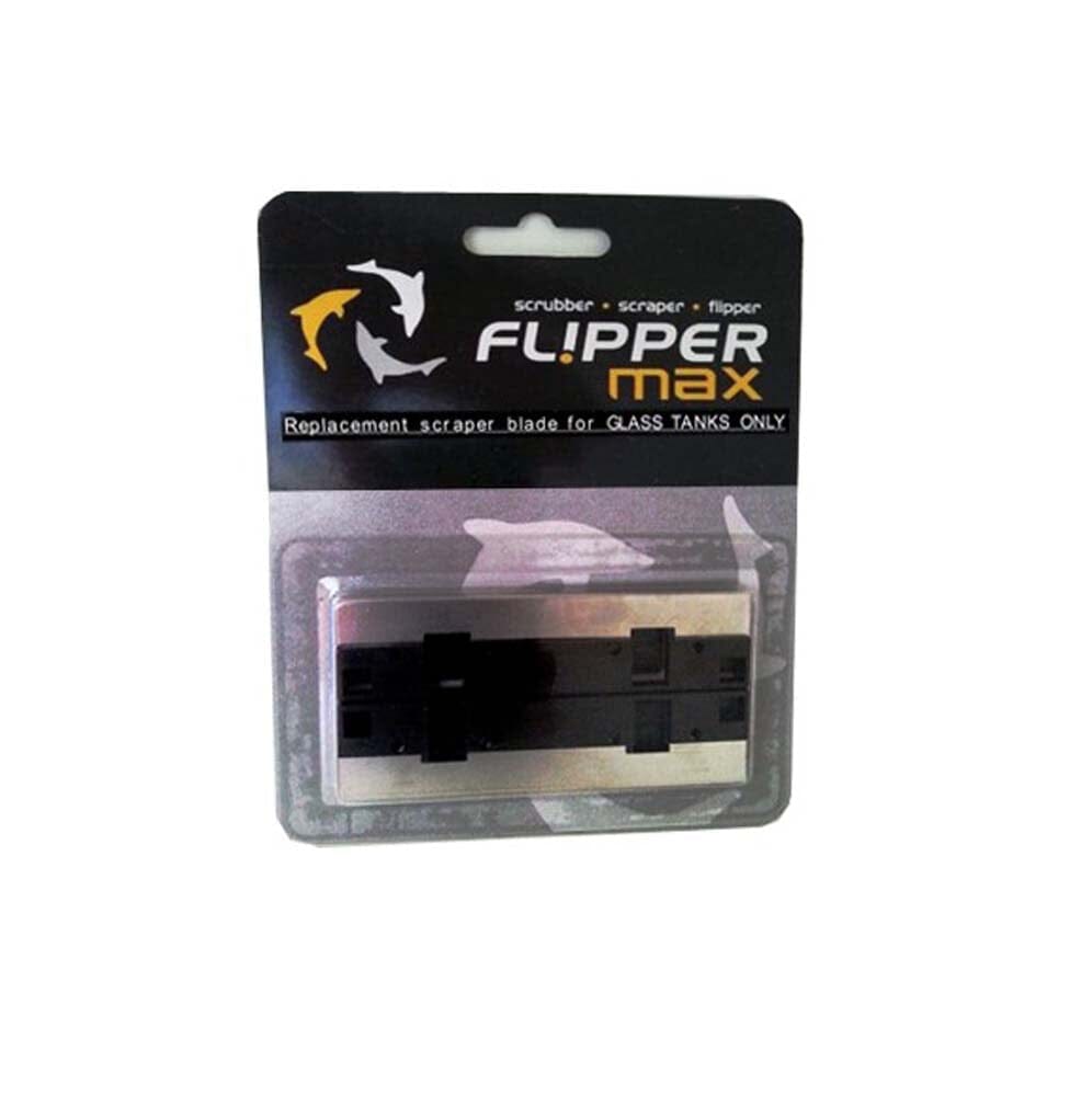 Flipper Cleaner Stainless Steel Replacement Blades for Glass Aquariums - Black - Max, 2 Pack  