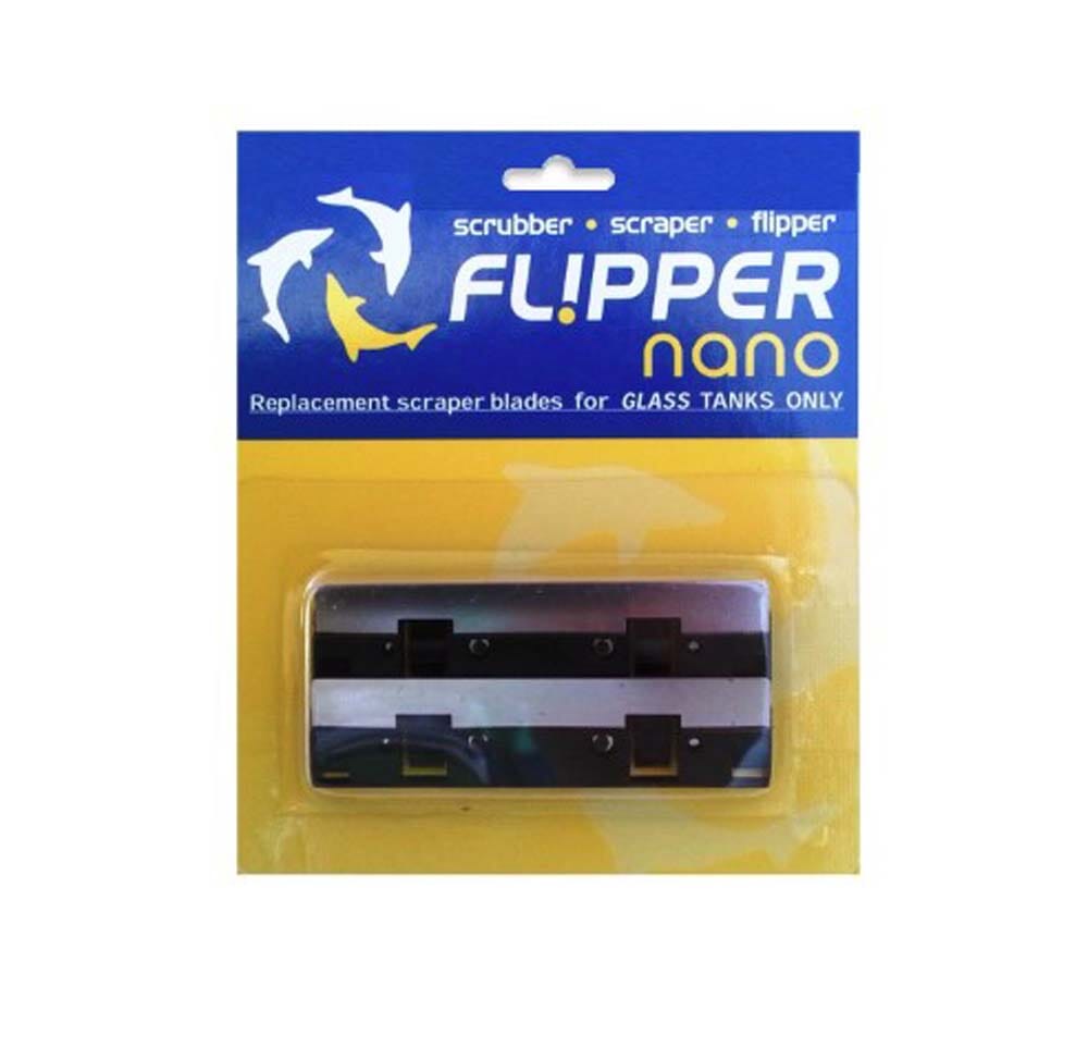 Flipper Cleaner Stainless Steel Replacement Blades for Glass Aquariums - Black - Nano, 2 Pack  