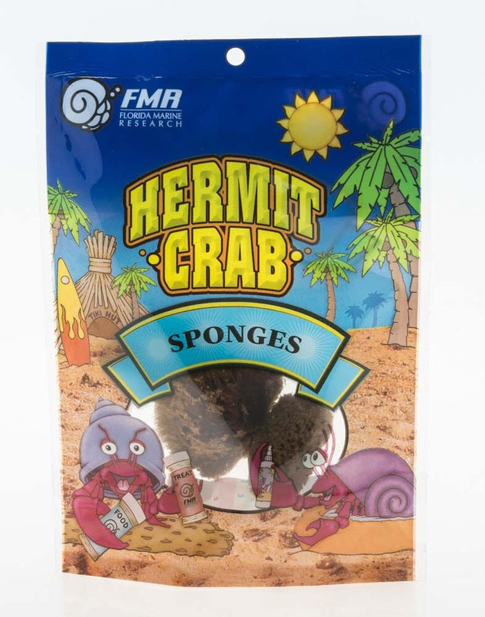 Florida Marine Research Packaged Sponge for Hermit Crab - Brown - 3 Pack - Small
