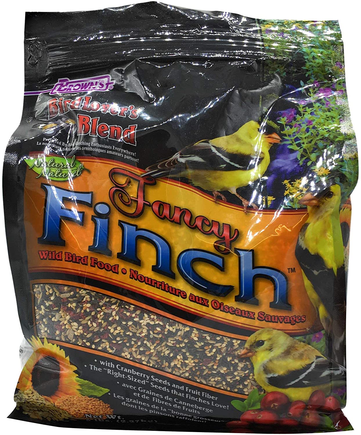 F.M. Brown's Bird Lover's Blend Fancy Finch w/Cranberries Seeds Wild Bird Food - 5 lb Bag  