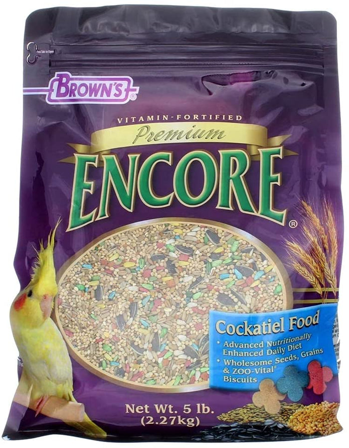 F.M. Brown's Encore Premium Cockatiel Bird Food - 5 lb Bag