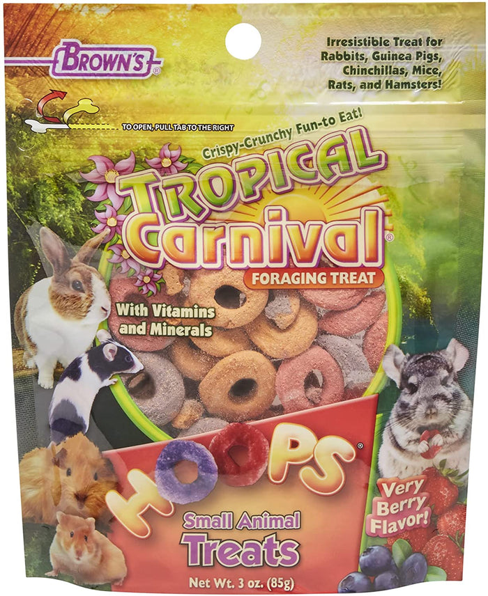 F.M. Brown's Hoops and Honey Strawberry Small Animal Treats - 3 oz