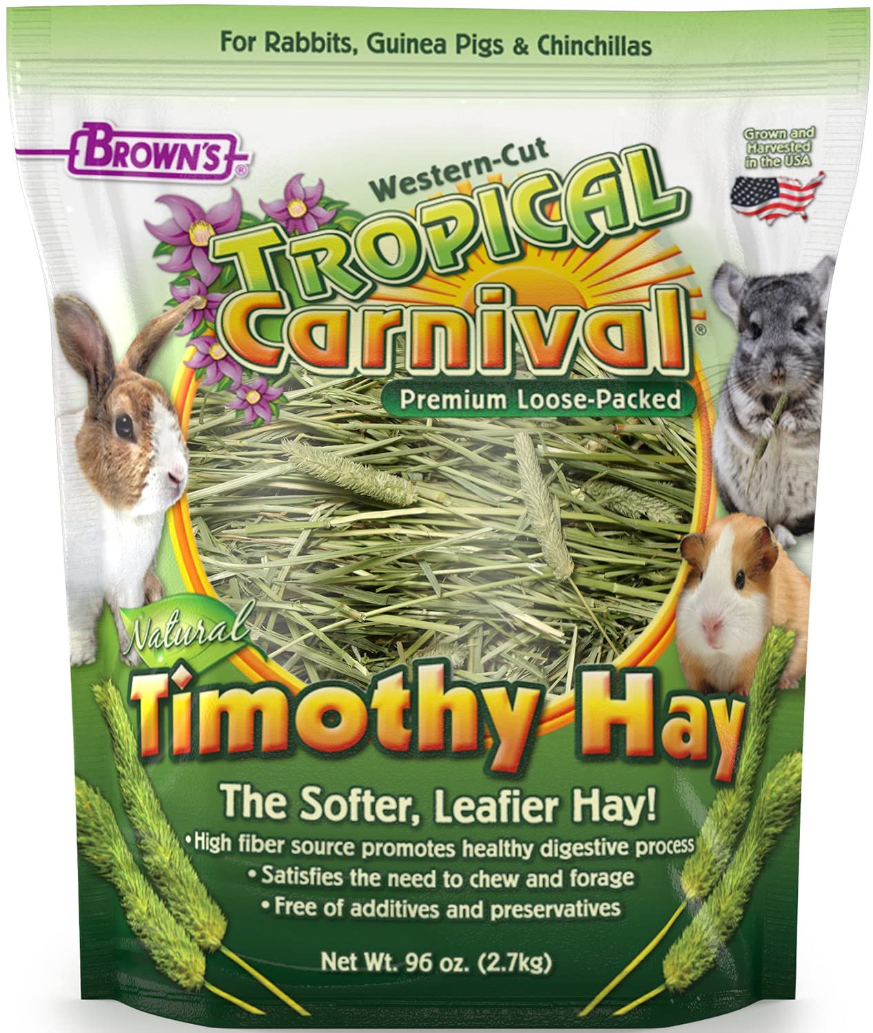 F.M. Brown's Natural Timothy Hay Small Animal Bedding - 96 oz  