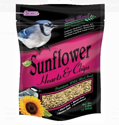 F.M. Brown's Sunflower Seeds Medium Hearts & Chips Wild Bird Food - 3 lb Bag  